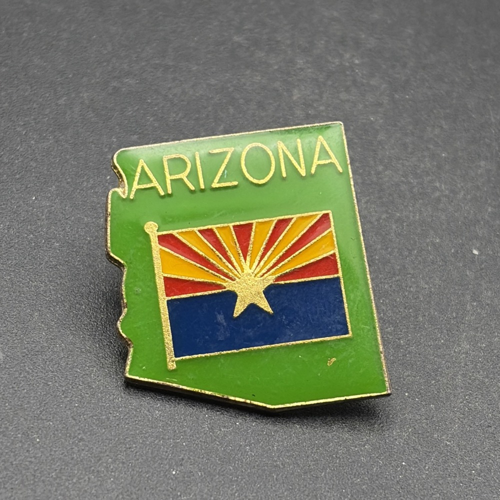 Arizona State Flag State Outline USA Lapel Hat Pin